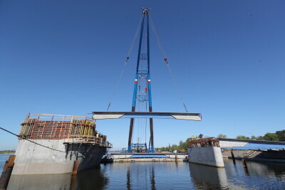 Budowa mostu w Sobieszewie 