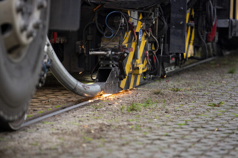Zdjęcie Heblowanie torów tramwajowych 4