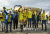 Kibice Villarreal i Manchesteru pod stadionem Polsat Plus Arena Gdańsk
