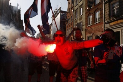 Kibice przed meczem Chorwacja-Hiszpania