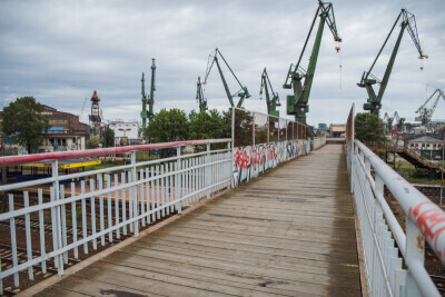 Kładka nad przystankiem SKM Stocznia Gdańska