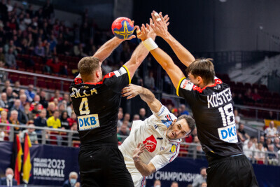 MŚ 2023 w piłce ręcznej. Mecz Francja - Niemcy. Ćwierćfinał