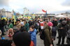 Manifestacja poparcia dla Ukrainy zaatakowanej przez Rosję.