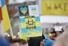 Manifestacja poparcia dla Ukrainy zaatakowanej przez Rosję.