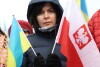 Manifestacja poparcia dla Ukrainy zaatakowanej przez Rosję.