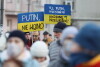 Manifestacja poparcia dla Ukrainy zaatakowanej przez Rosję.
