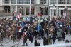 Manifestacja poparcia dla Ukrainy zaatakowanej przez Rosję.