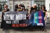 Manifestacja w obronie wolnych mediów.