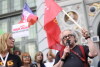 Manifestacja w obronie wolnych mediów.