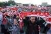 Mecz Polska - Niemcy kibice na Targu Węglowym