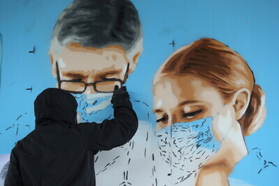 Mural #gdanskdziekuje służbie zdrowia