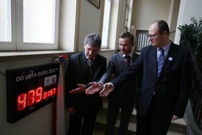 Spotkanie PKO 2012, konferencja prasowa i odsłonięcie zegara