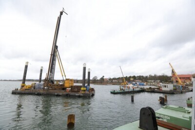 Budowa mostu w Sobieszewie