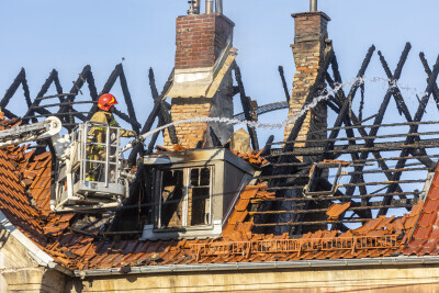 Pożar kamienicy we Wrzeszczu
