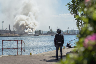 Pożar na terenach Portu Gdańsk