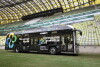 Prezentacja autobusu o napędzie wodorowym na stadionie Polsat Plus Arena.