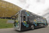 Prezentacja autobusu o napędzie wodorowym na stadionie Polsat Plus Arena.