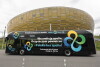 Prezentacja autobusu o napędzie wodorowym na stadionie Polsat Plus Arena.