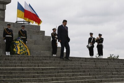 Prezydent Ukrainy Wiktor Janukowycz na Westerplatte
