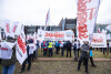 Protest NSZZ Solidarność przed ECS