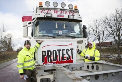 Protest kierowców ciężarówek