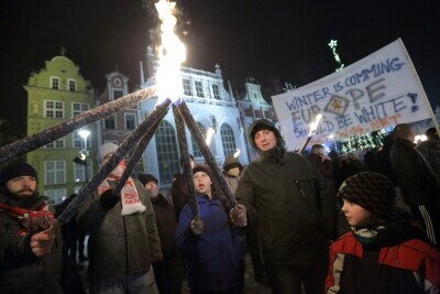 Protestowali przeciwko przyjęciu przez Polskę uchodźców