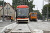 Przebudowa linii tramwajowej na Stogi. Testowy przejazd tramwaju.