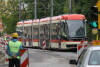 Przebudowa linii tramwajowej na Stogi. Testowy przejazd tramwaju.