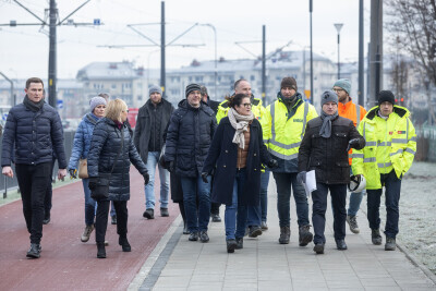 Robocza wizyta na trasie Nowej Warszawskiej