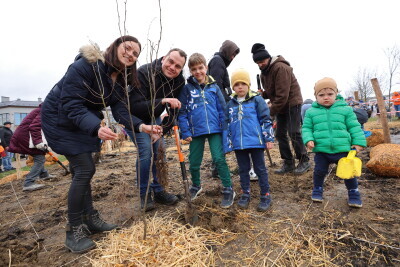 Sadzenie mikrolasu przy zbiorniku retencyjnym Platynowa