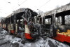 Spalone tramwaje po pożarze w zajezdni w Nowym Porcie.
