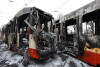 Spalone tramwaje po pożarze w zajezdni w Nowym Porcie.