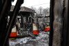 Spalone tramwaje po pożarze w zajezdni w Nowym Porcie.