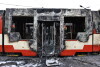 Spalone tramwaje po pożarze w zajezdni w Nowym Porcie.