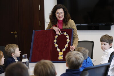 Spotkanie dzieci z SP67 z prezydent Gdańska Aleksandrą Dulkiewicz