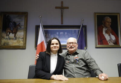 Swiatłana Cichanouskaja, liderka białoruskiej opozycji z wizytą w Gdańsku