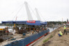 Transport przęseł mostu na Wyspę Sobieszewską