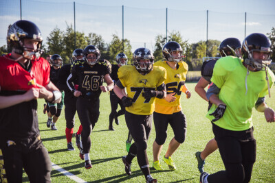 Trening drużyn futbolu amerykańskiego