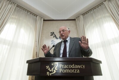 Unijny komisarz Günter Verheugen w Gdańsku