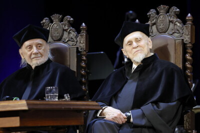Uroczystość wręczenia Janowi Ptaszynowi Wróblewskiemu i prof. dr. Włodzimierzowi Nahornemu tytułów doktora honoris causa aMuz