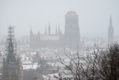 Zimowy Gdańsk widziany z Góry Gradowej