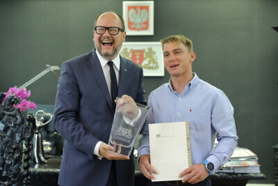  Spotkanie Prezydenta Pawła Adamowicza z Dominikiem Buksakiem